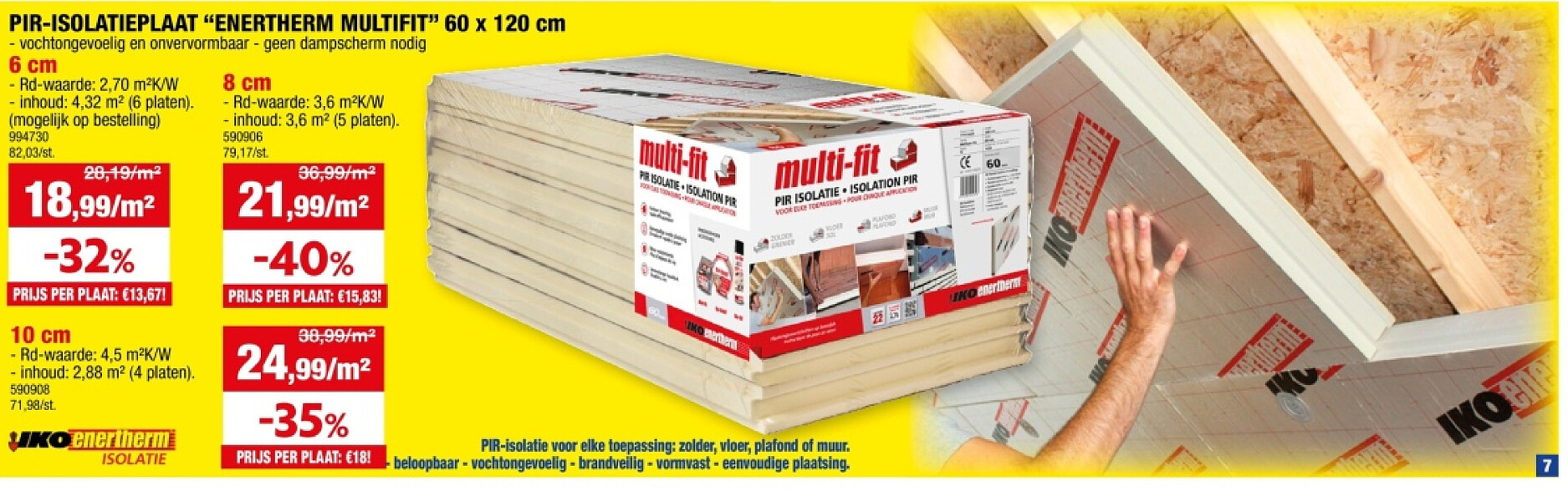 PIR-ISOLATIEPLAAT “ENERTHERM MULTIFIT" 60 x 120 cm 6 cm