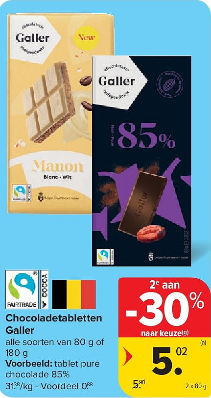 Chocoladetabletten Galler