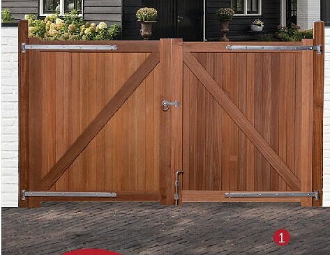 DRAAIPOORT BANGKIRAI GESLOTEN DUBBEL (B x H) 300 X 180 CM