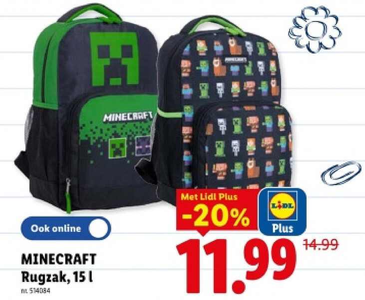 MINECRAFT Rugzak, 15 І