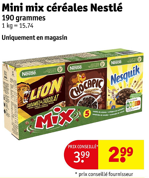 Mini mix céréales Nestlé 190 grammes