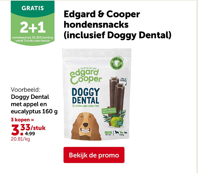 Edgard & Cooper hondensnacks (inclusief Doggy Dental)