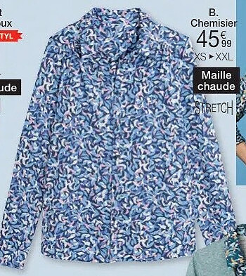 T-shirt effet 2 en 1 maille chaude