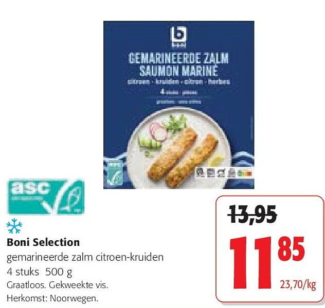 Boni Selection gemarineerde zalm citroen-kruiden 4 stuks 500 g