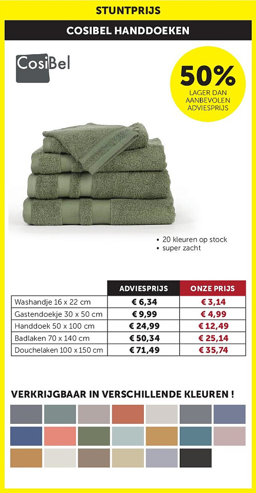 STUNTPRIJS Washandje 16 x 22 cm