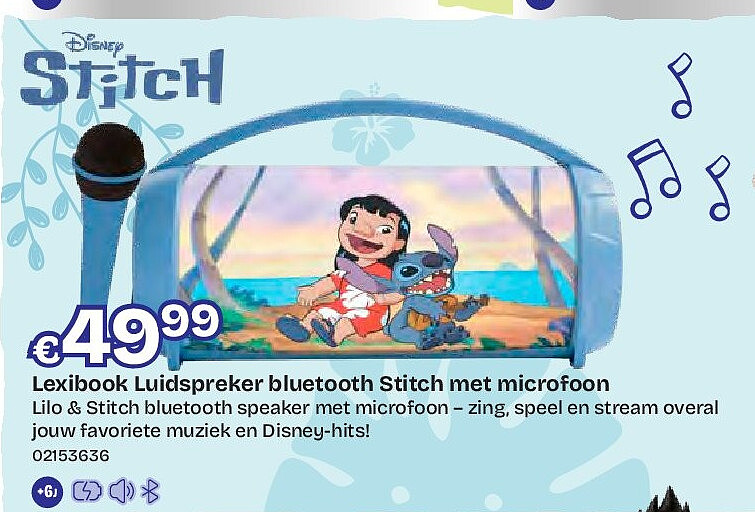 Lexibook Luidspreker bluetooth Stitch met microfoon