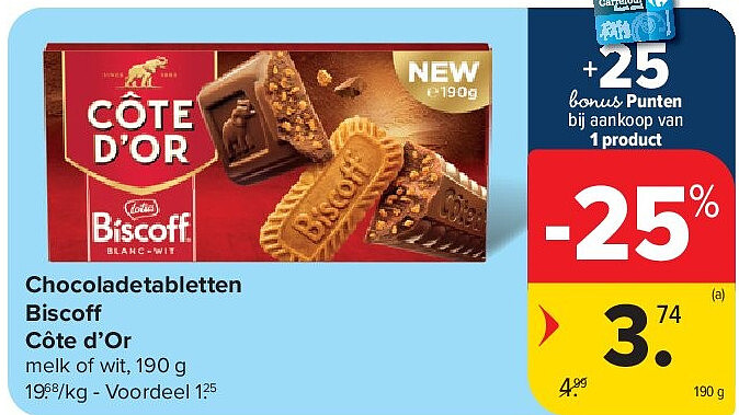 Chocoladetabletten Biscoff Côte d’Or