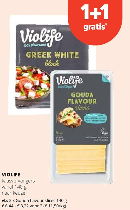 VIOLIFE kaasvervangers vanaf 140 g