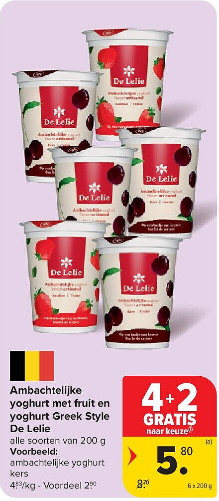 Ambachtelijke yoghurt met fruit en yoghurt Greek Style De Lelie
