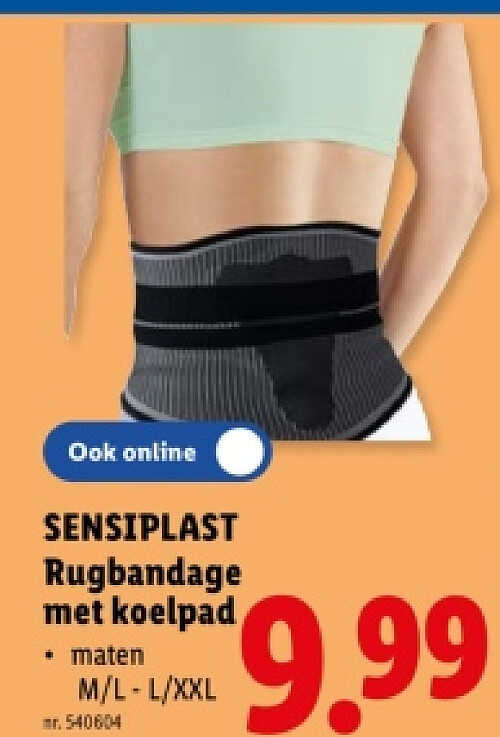 Rugbandage met koelpad