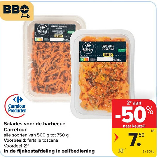 Salades voor de barbecue Carrefour