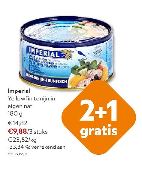 Imperial Yellowfin tonijn in eigen nat 180 g