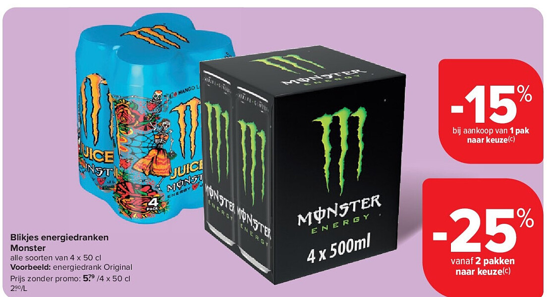 Blikjes energiedranken Monster