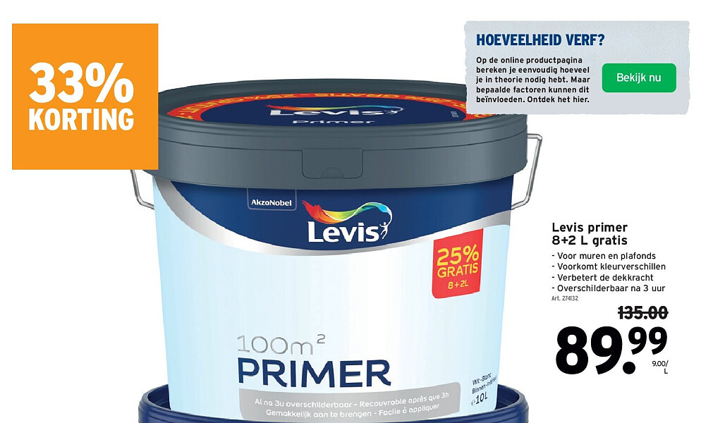 Levis primer 8+2 L gratis