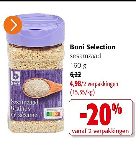 Boni Selection sesamzaad 160 g