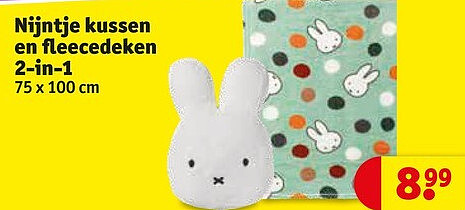 Nijntje kussen en fleecedeken 2-in-1