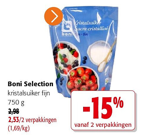 Boni Selection kristalsuiker fijn 750 g