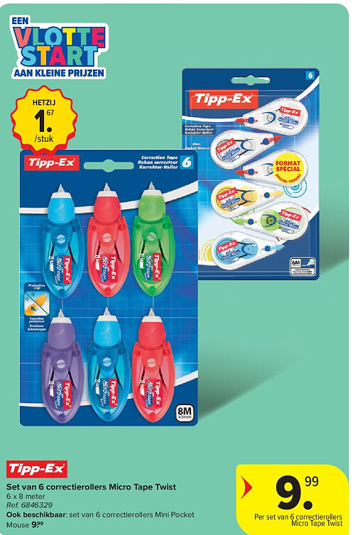 Set van 6 correctierollers Micro Tape Twist
