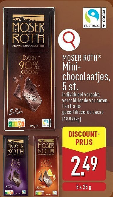 Mini chocolaatjes, 5st.