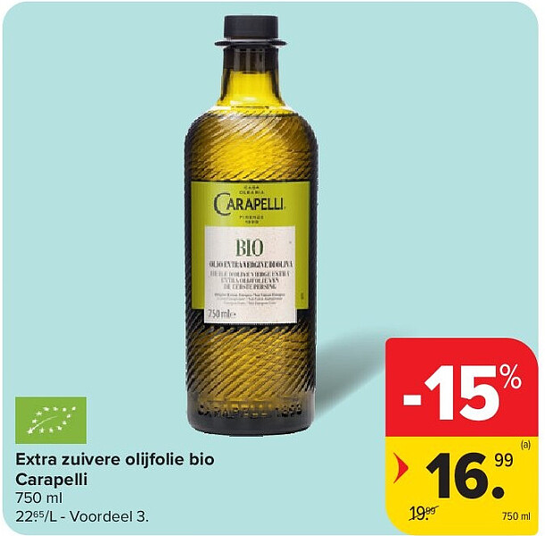 Extra zuivere olijfolie bio Carapelli