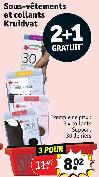 Sous-vêtements et collants Kruidvat 3 POUR