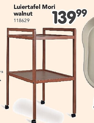 Luiertafel Mori walnut