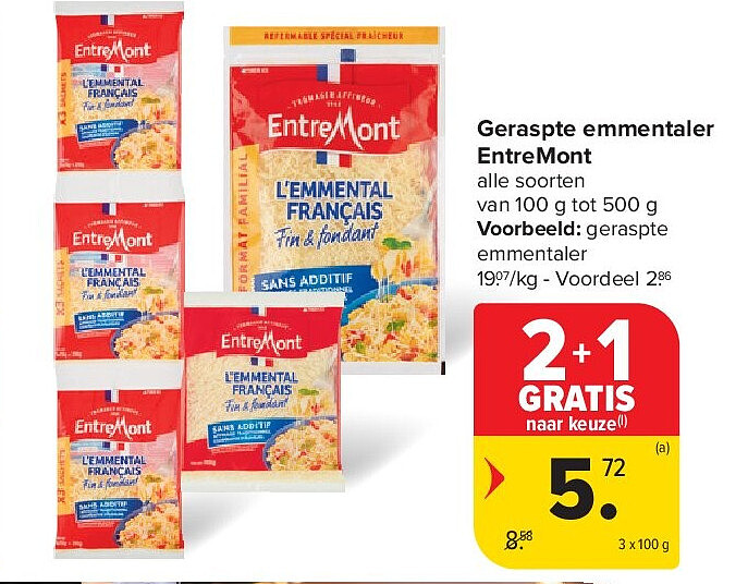Geraspte emmentaler EntreMont