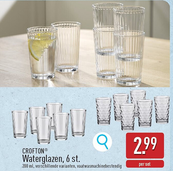 Waterglazen, 6st.