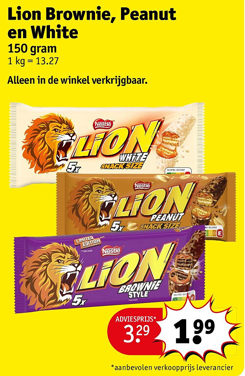 Lion Brownie, Peanut en White