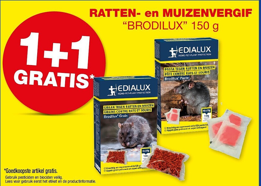 RATTEN- en MUIZENVERGIF “BRODILUX” 150 g