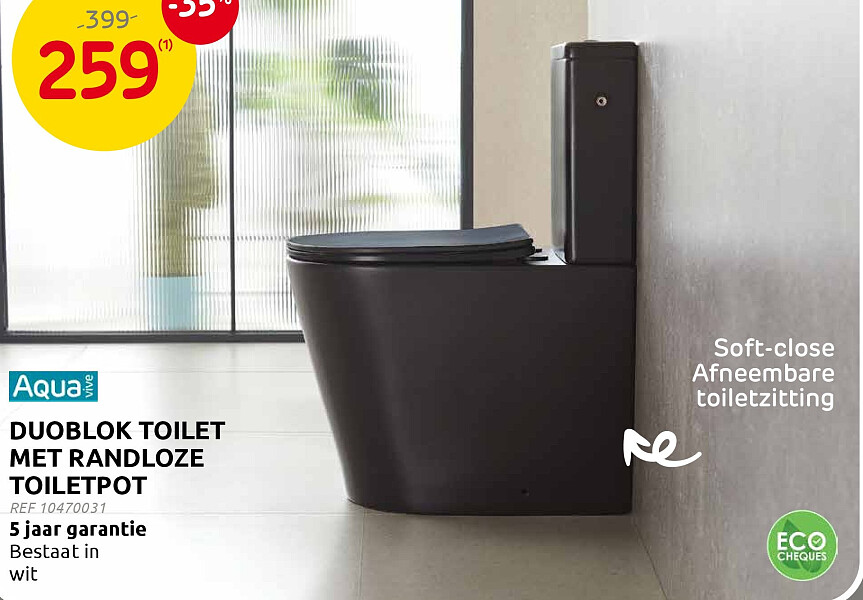 Duoblok toilet met randloze toiletpot