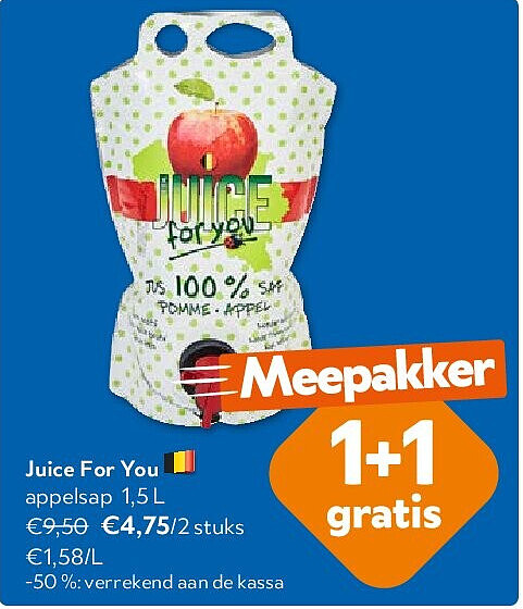 Juice For You appelsap 1,5 L
