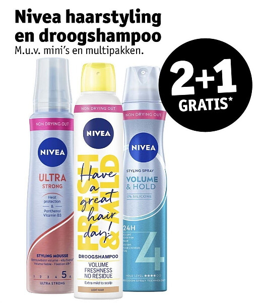 Nivea haarstyling en droogshampoo