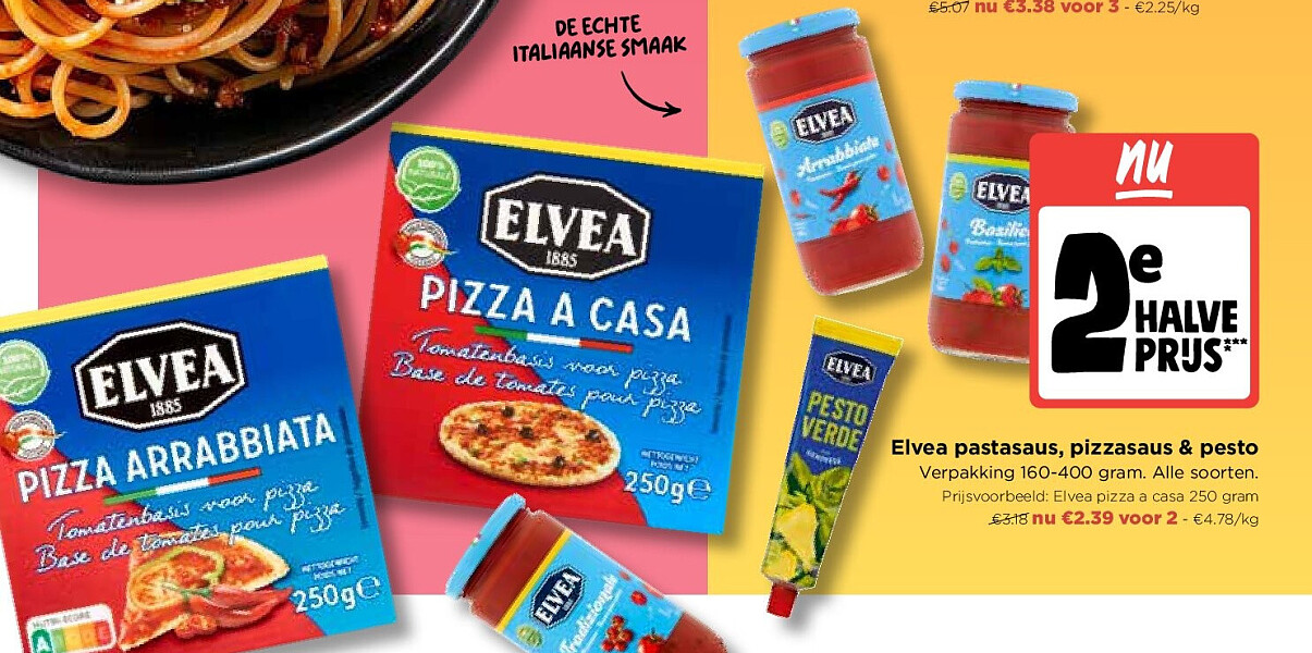 Elvea pastasaus, pizzasaus & pesto