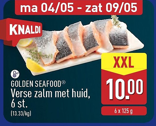 Verse zalm met huid, 6st