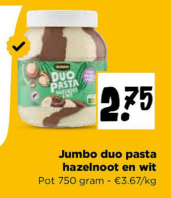 Jumbo duo pasta hazelnoot en wit