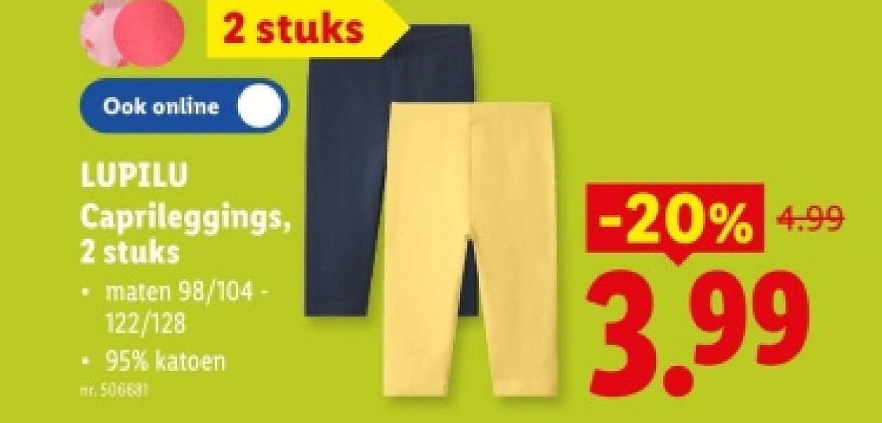 Caprileggings, 2 stuks