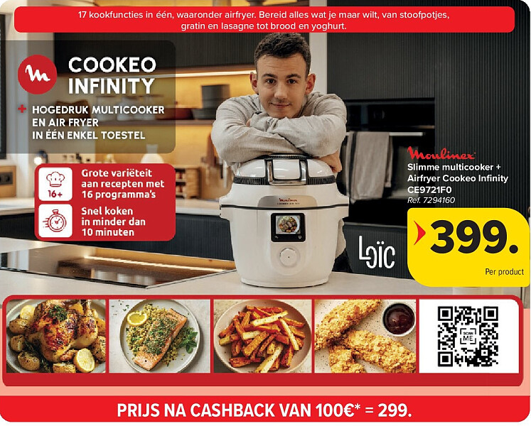 Slimme multicooker + Airfryer Cookeo Infi nity CE9721F0