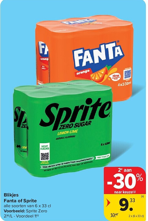 Blikjes Fanta of Sprite