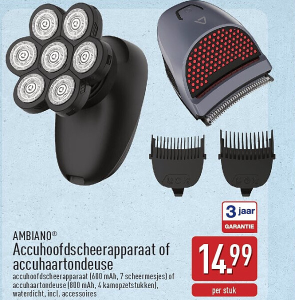 Accuhoofdscheerapparaat of accuhaartondeuse