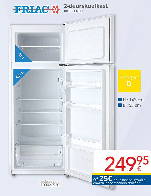2-deurskoelkast KK2530/2D