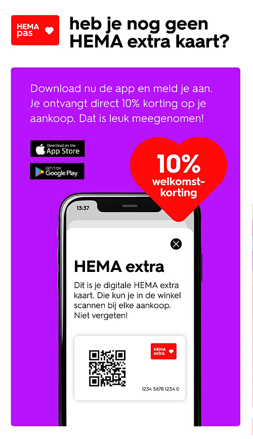 heb je nog geen HEMA extra kaart?
