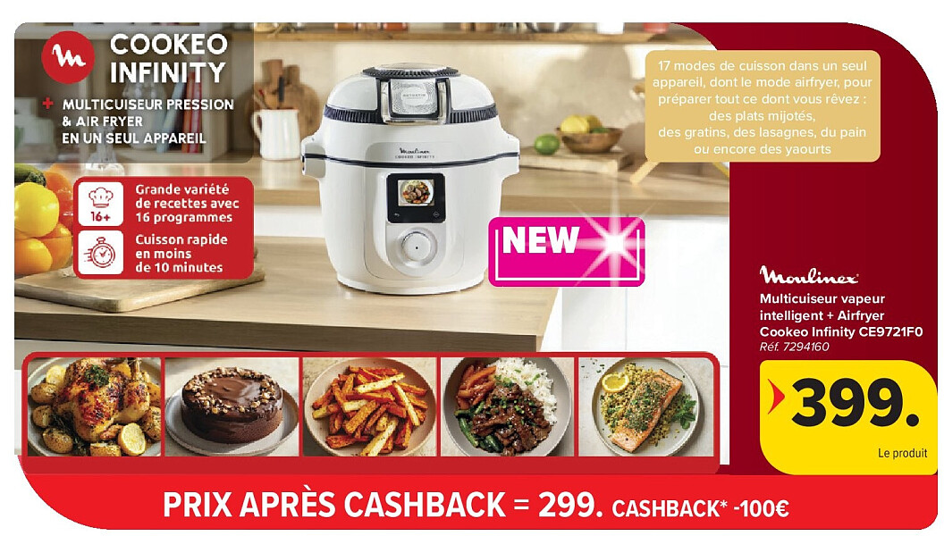 Multicuiseur vapeur intelligent + Airfryer Cookeo Infi nity CE9721F0