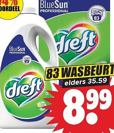 Dreft professioneel wasmiddel 83 wasbeurten