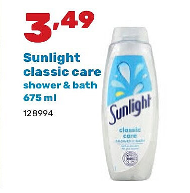 Sunlight classic care shower & bath 675 ml