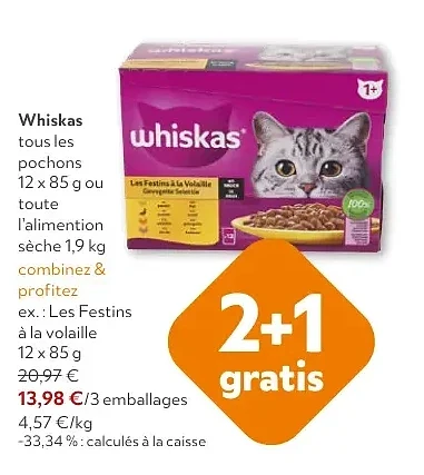 Whiskas Les Festins à la volaille 12 x 85 g