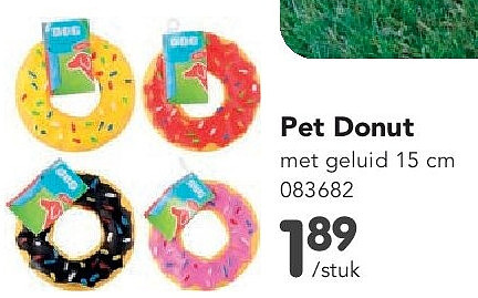 Pet Donut met geluid 15 cm 083682