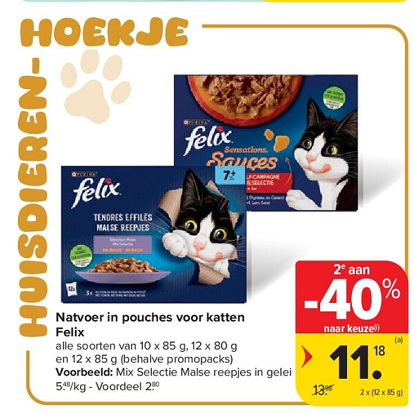 Natvoer in pouches voor katten Felix