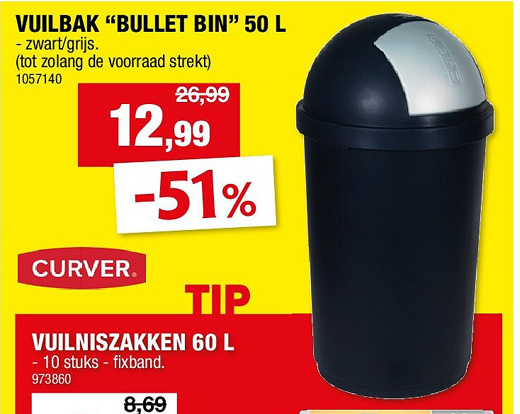 VUILBAK “BULLET BIN” 50 L