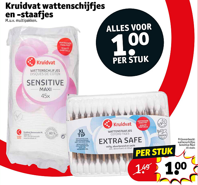 Kruidvat wattenschijfjes en -staafjes